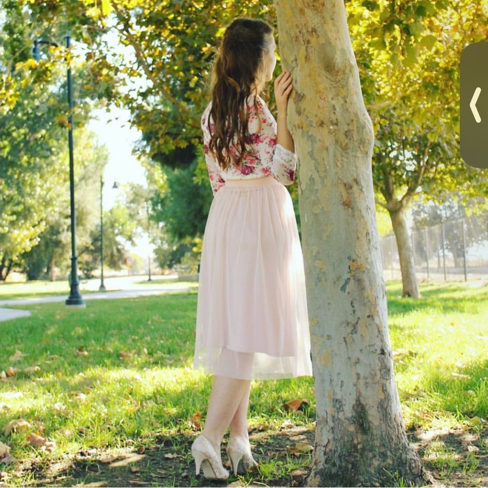 H&M Pink Tulle Midi Dress